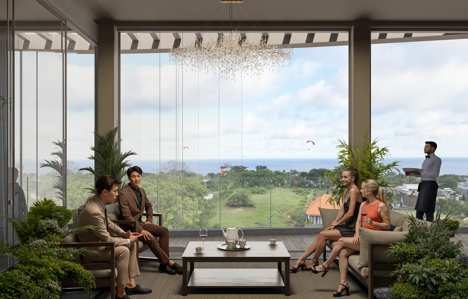 Лаунж-зона Ramada Residences с панорамным видом на океан