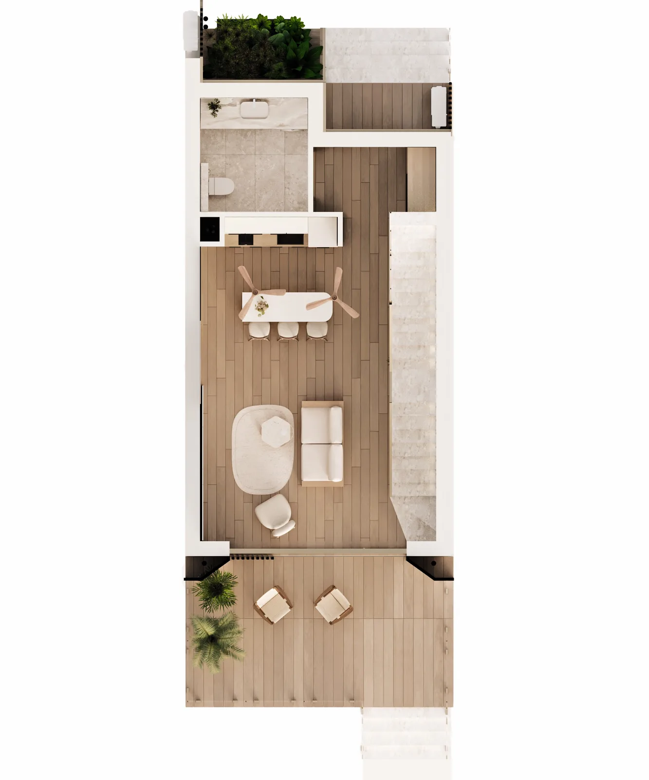 Схема планировки premium 1-bedroom виллы сверху