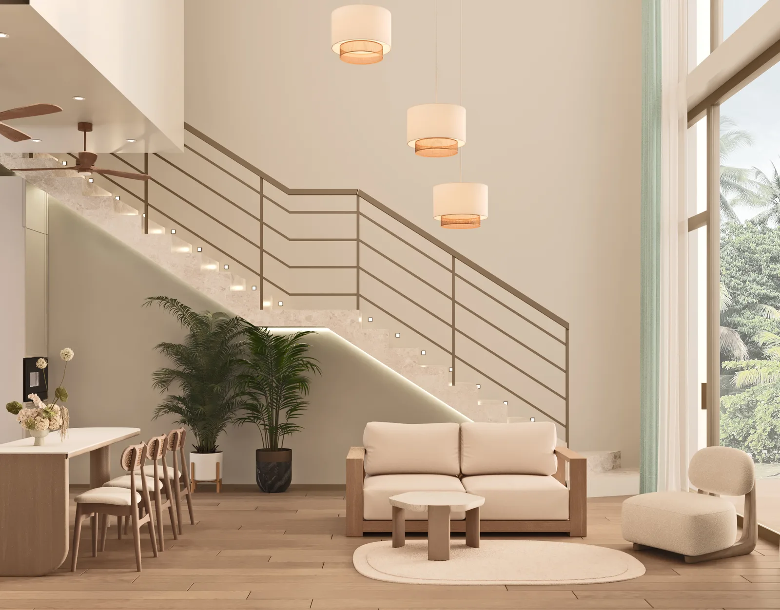 Гостиная и обеденная зона виллы Ramada Residences
