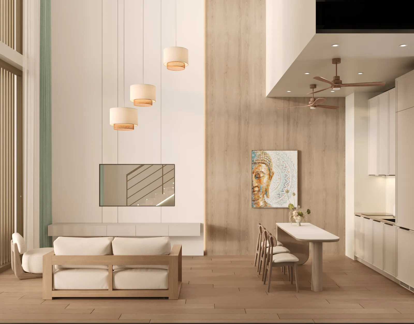 Гостиная premium 1-bedroom виллы Ramada Residences